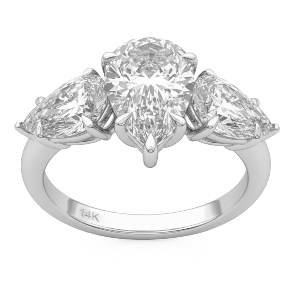 4.12ct 14K White Gold  Diamond Ring Size 6.5