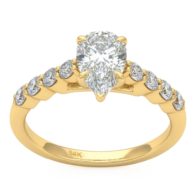 1.53ct 14K Yellow Gold Lab Grown Diamond Ring Size 6.5