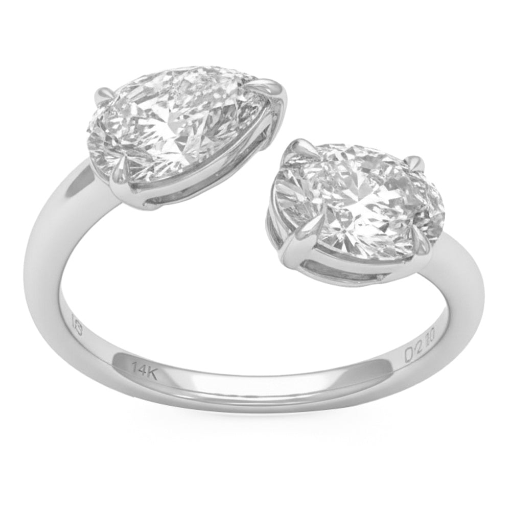 2.04ct 14K White Gold  Diamond Ring Size 6.5