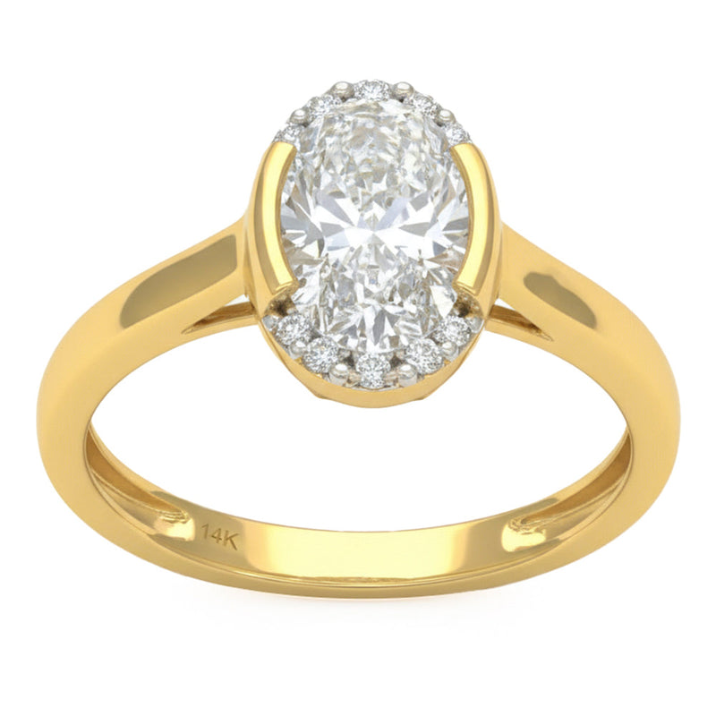 1.63ct 14K Yellow Gold Lab Grown Diamond Ring Size 6.5