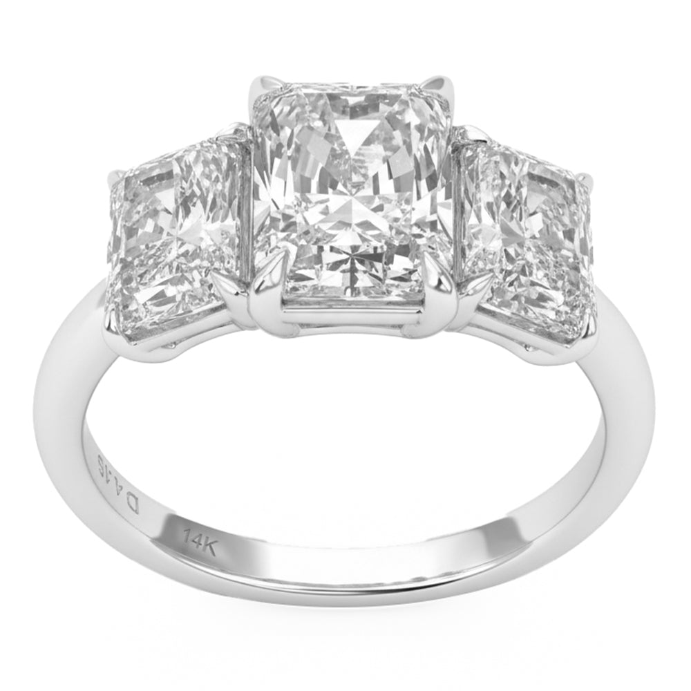4.07ct 14K White Gold  Diamond Ring Size 6.5