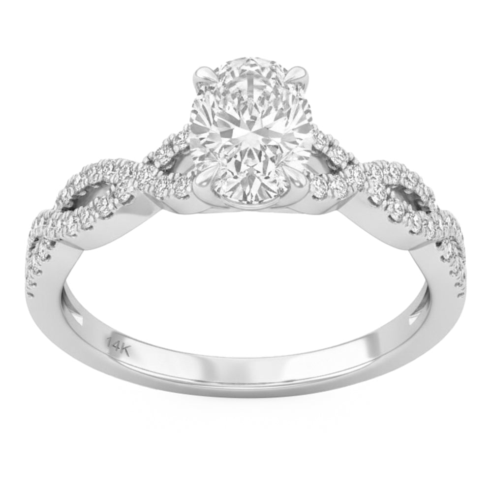 1.31ct 14K White Gold  Diamond Ring Size 6.5