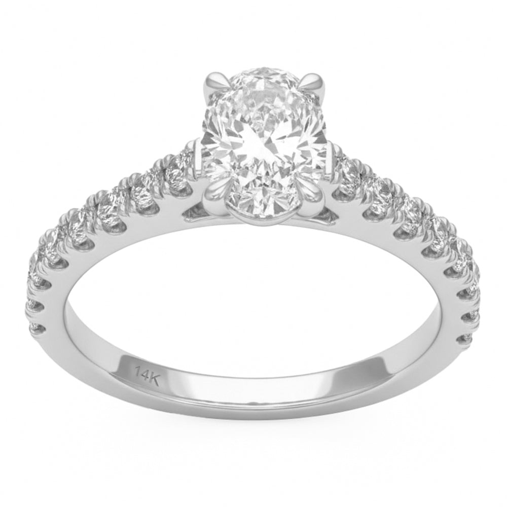 1.52ct 14K White Gold  Diamond Ring Size 6.5