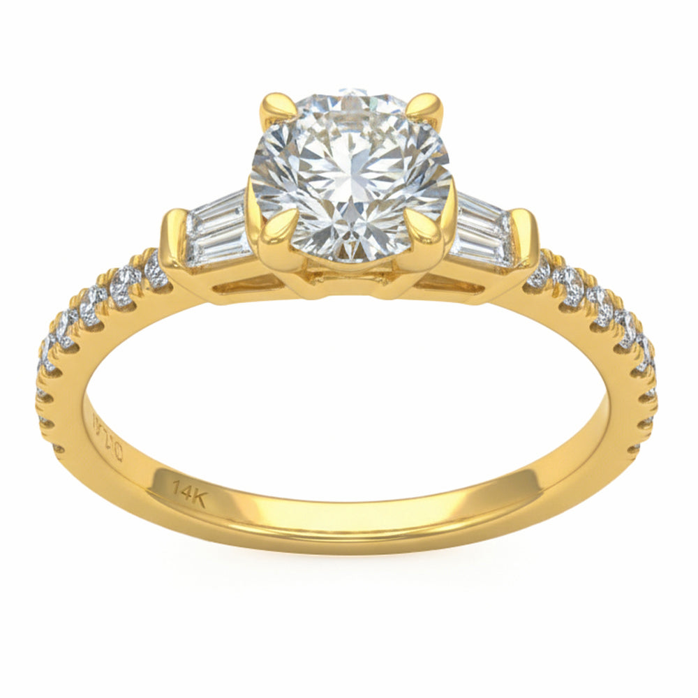 1.36ct 14K Yellow Gold  Diamond Ring Size 6.5