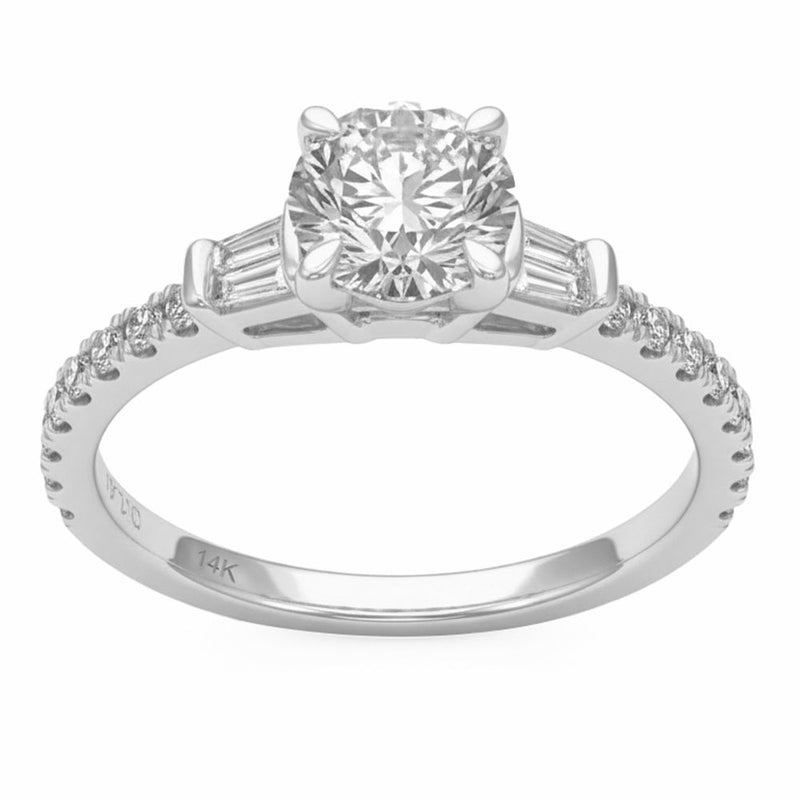 1.33ct 14K White Gold Lab Grown Diamond Ring Size 6.5
