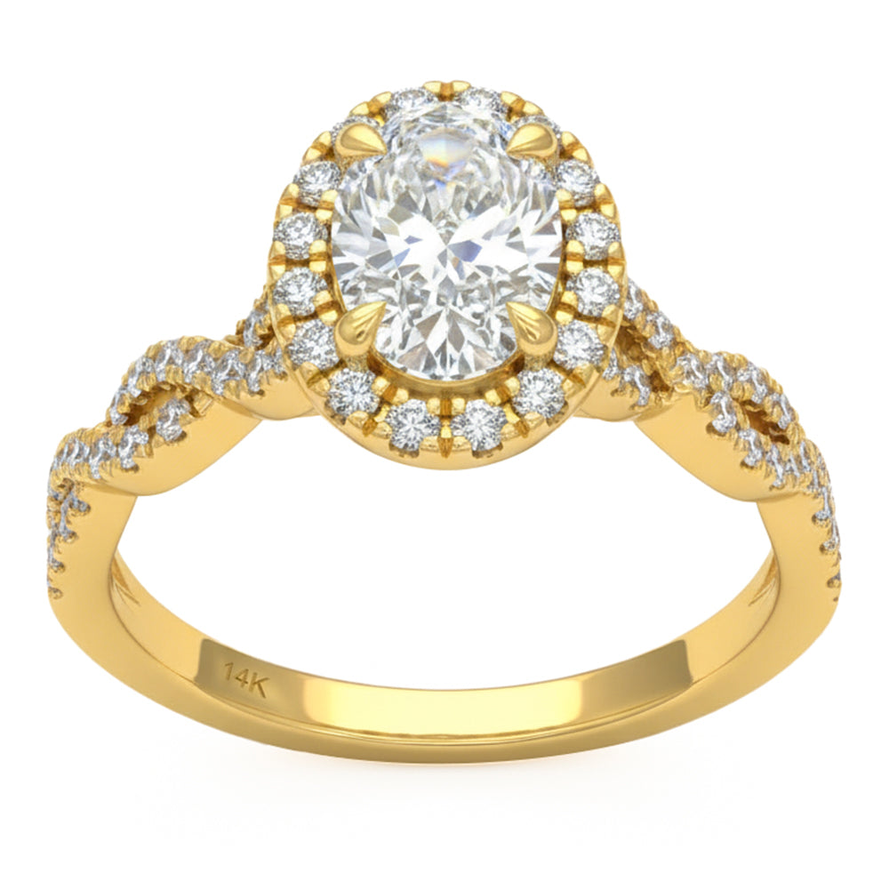 1.52ct 14K Yellow Gold  Diamond Ring Size 6.5