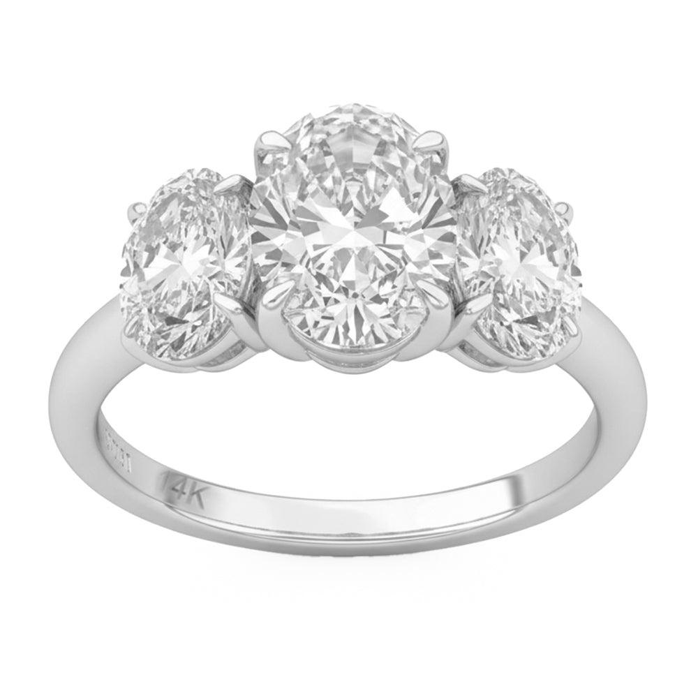 4.01ct 14K White Gold  Diamond Ring Size 6.5