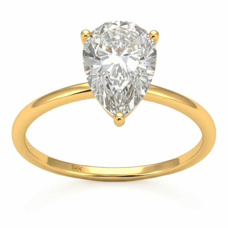 2.00ct 14K Yellow Gold Lab Grown Diamond Ring Size 6.5