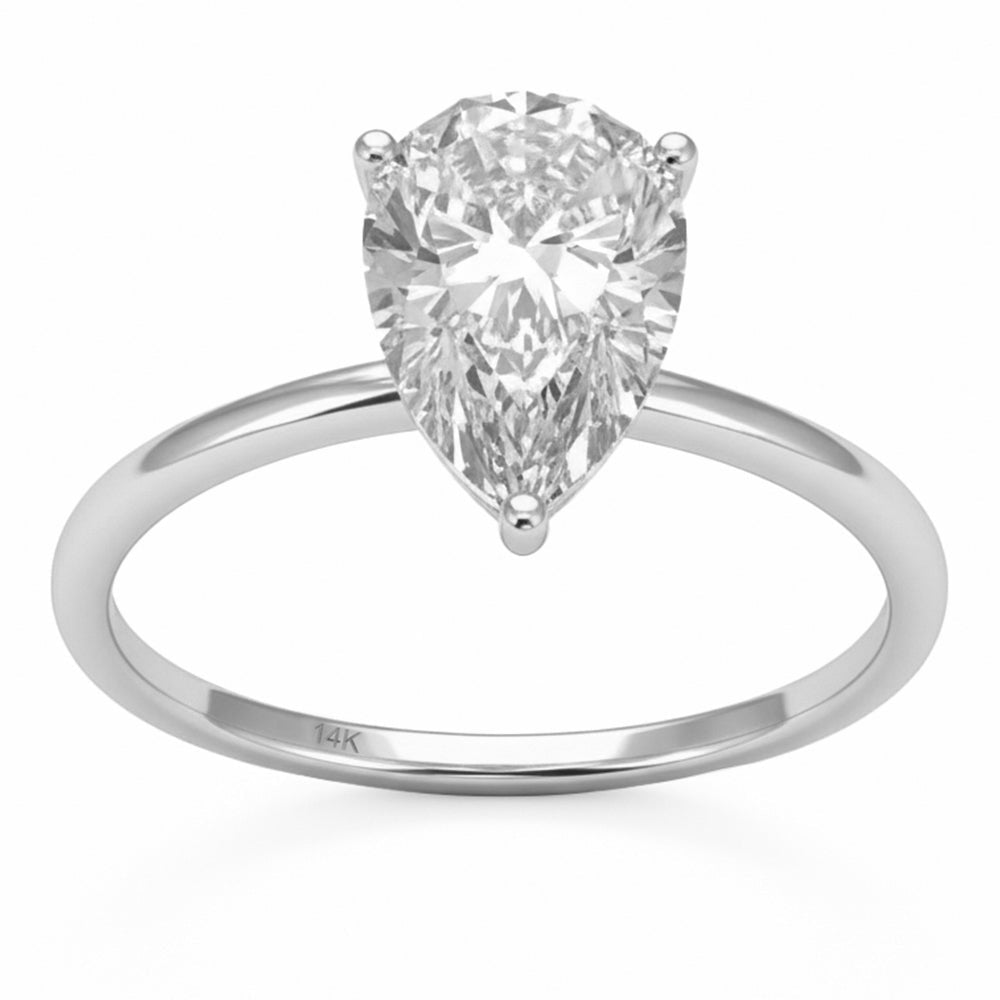 2.01ct 14K White Gold  Diamond Ring Size 6.5