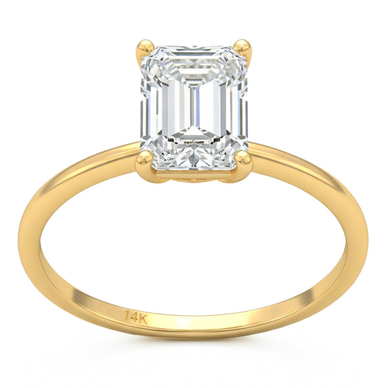 2.05ct 14K Yellow Gold Lab Grown Diamond Ring Size 6.5