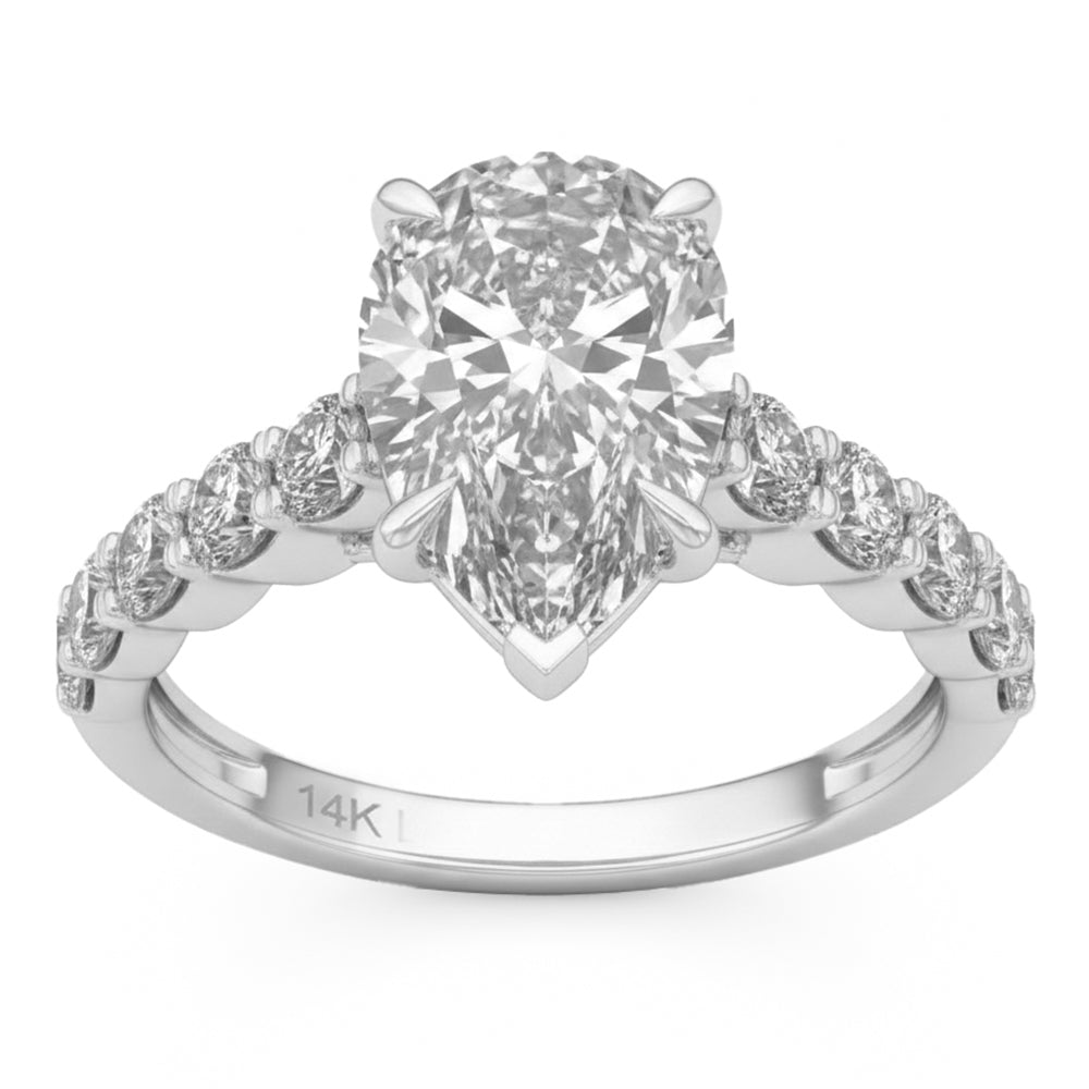 4.05ct 14K White Gold  Diamond Ring Size 6.5