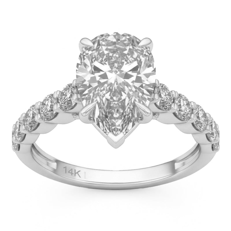 4.05ct 14K White Gold Lab Grown Diamond Ring Size 6.5