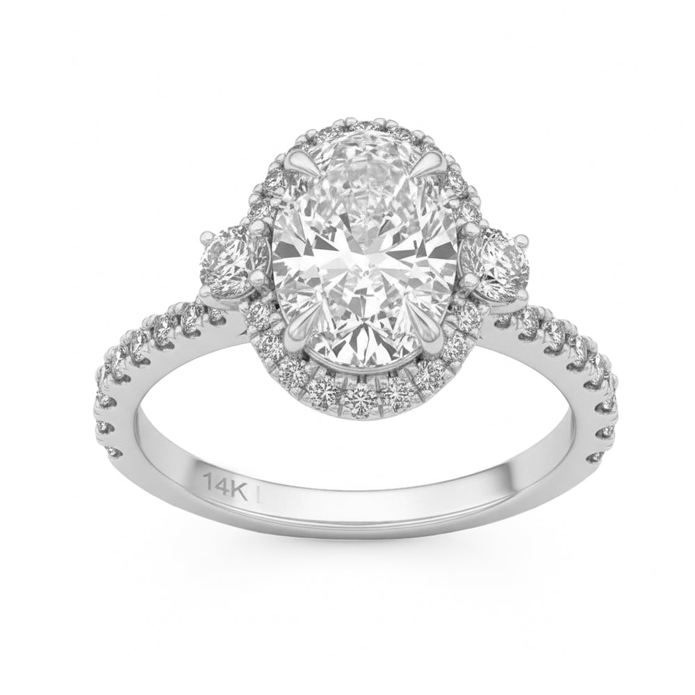2.75ct 14K White Gold  Diamond Ring Size 6.5