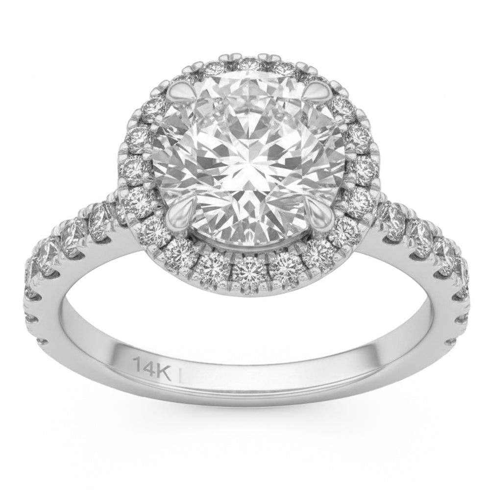 3.85ct 14K White Gold  Diamond Ring Size 6.5