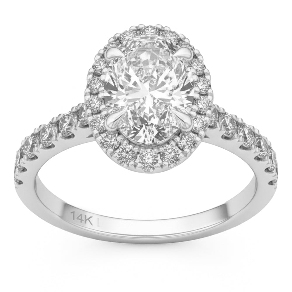 2.8ct 14K White Gold  Diamond Ring Size 6.5