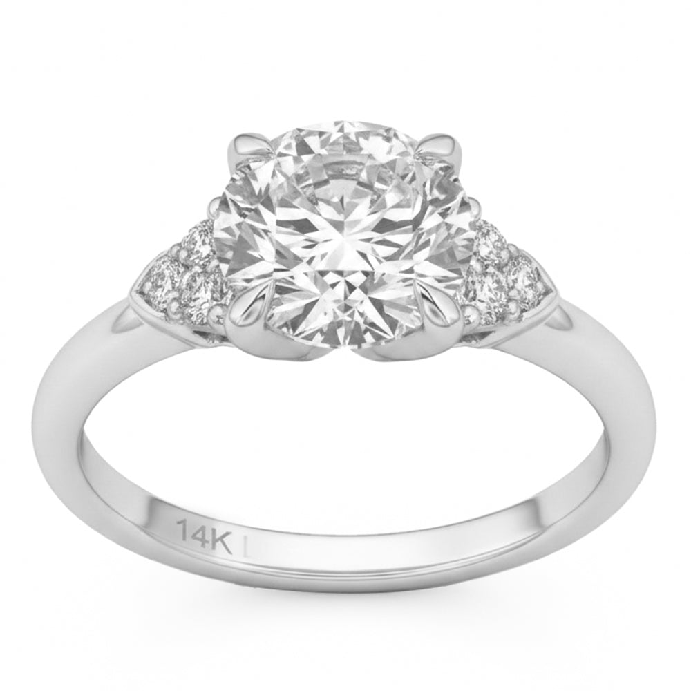 2.45ct 14K White Gold  Diamond Ring Size 6.5