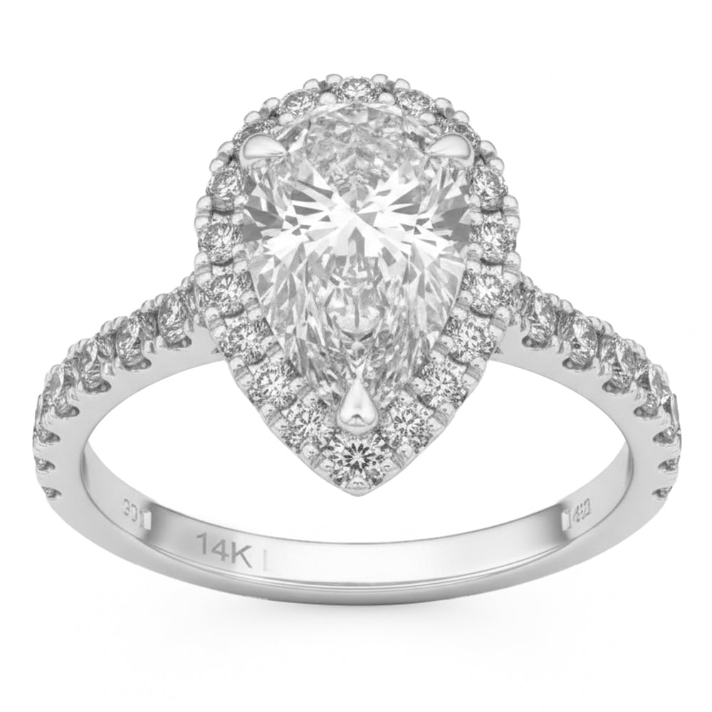 2.74ct 14K White Gold  Diamond Ring Size 6.5