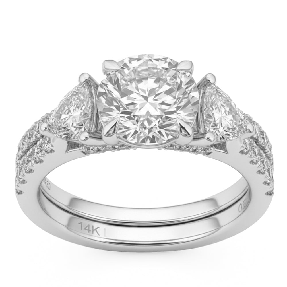 3.55ct 14K White Gold  Diamond Ring Size 6.5