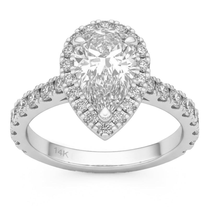 2.8ct 14K White Gold Lab Grown Diamond Ring Size 6.5