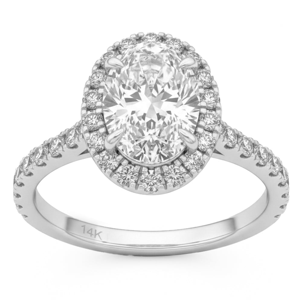 2.75ct 14K White Gold  Diamond Ring Size 6.5