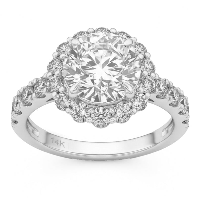 4.33ct 14K White Gold Lab Grown Diamond Ring Size 6.5
