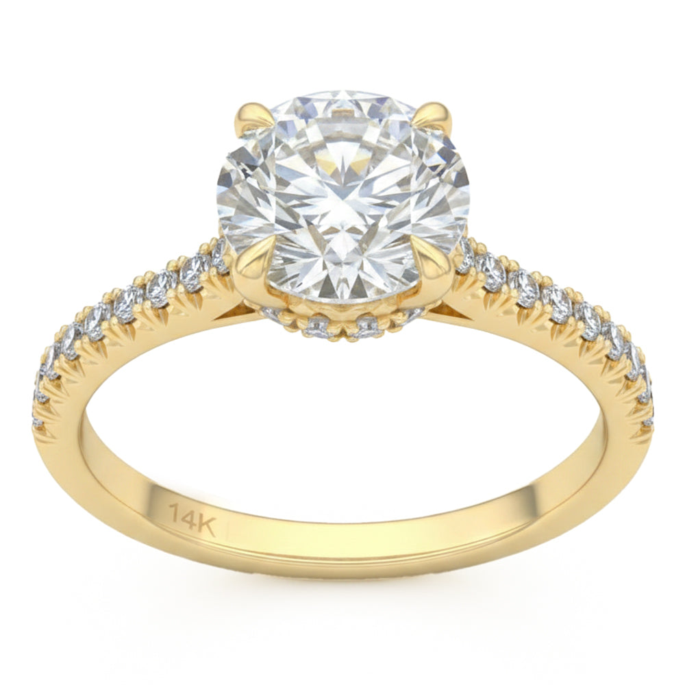 2.41ct 14K Yellow Gold  Diamond Ring Size 6.5