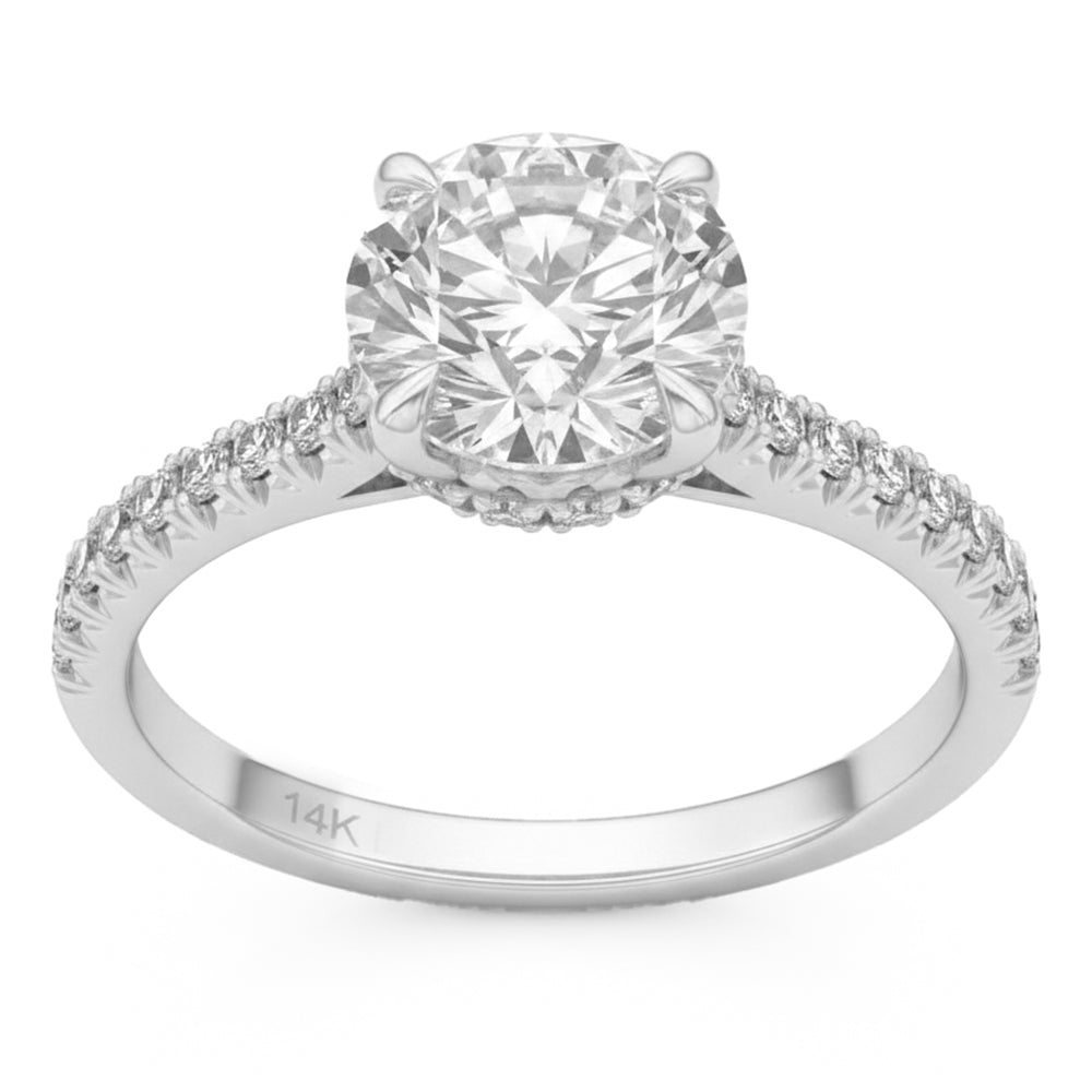 2.41ct 14K White Gold  Diamond Ring Size 6.5