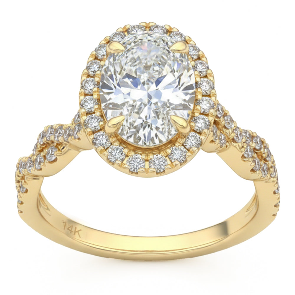 2.6ct 14K White Gold  Diamond Ring Size 6.5