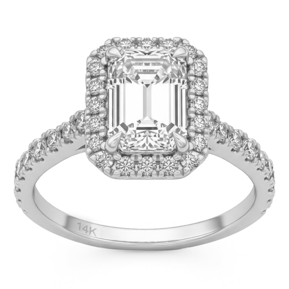 2.6ct 14K White Gold  Diamond Ring Size 6.5