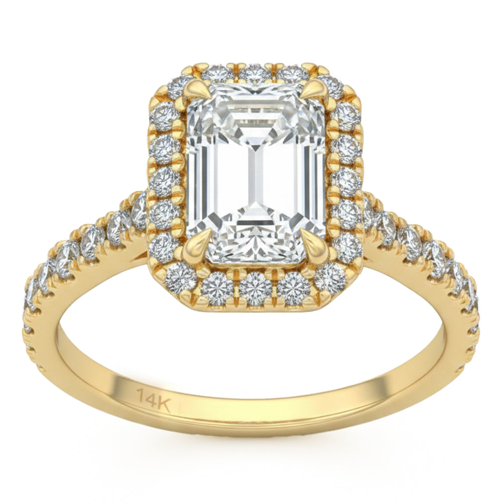 2.6ct 14K Yellow Gold  Diamond Ring Size 6.5