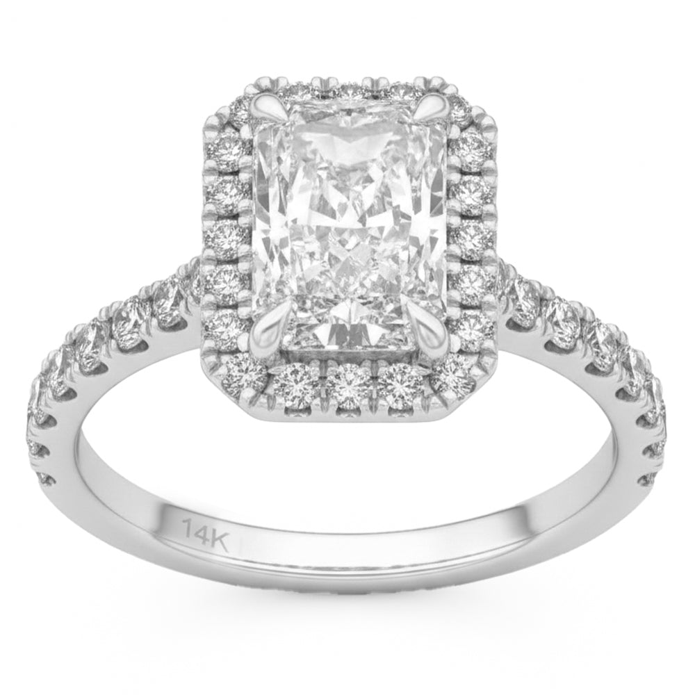2.74ct 14K White Gold  Diamond Ring Size 6.5