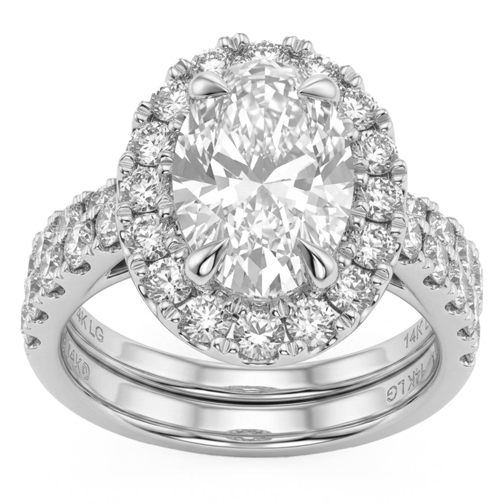 4.77ct 14K White Gold  Diamond Ring Size 6.5