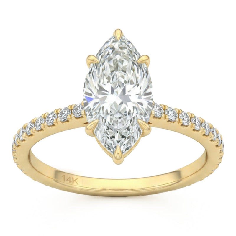 2.42ct 14K Yellow Gold Lab Grown Diamond Ring Size 6.5