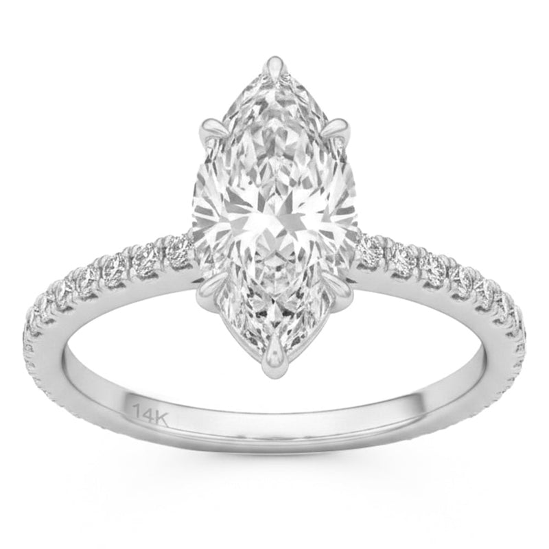 2.42ct 14K White Gold Lab Grown Diamond Ring Size 6.5