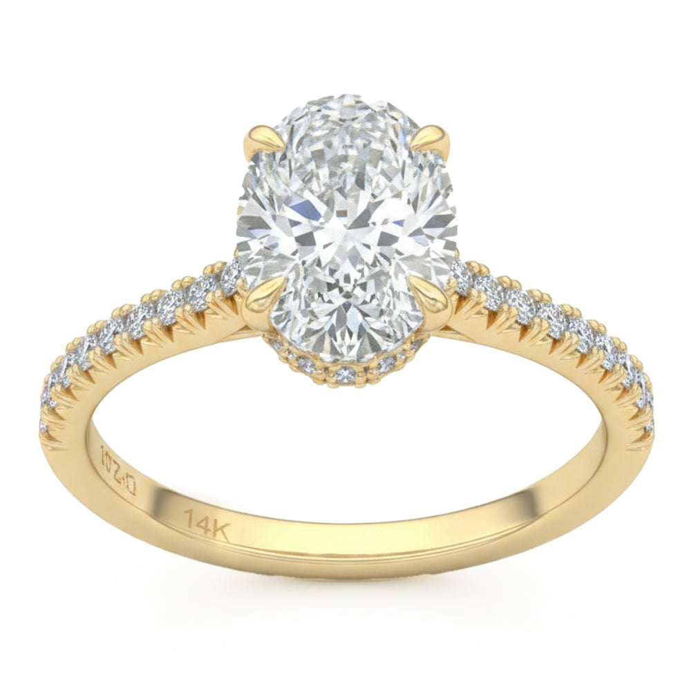 2.42ct 14K Yellow Gold  Diamond Ring Size 6.5