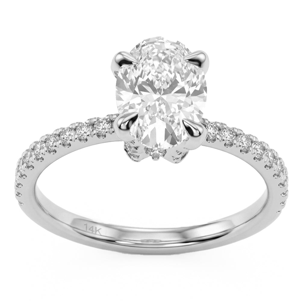 1.88ct 14K White Gold  Diamond Ring Size 6.5