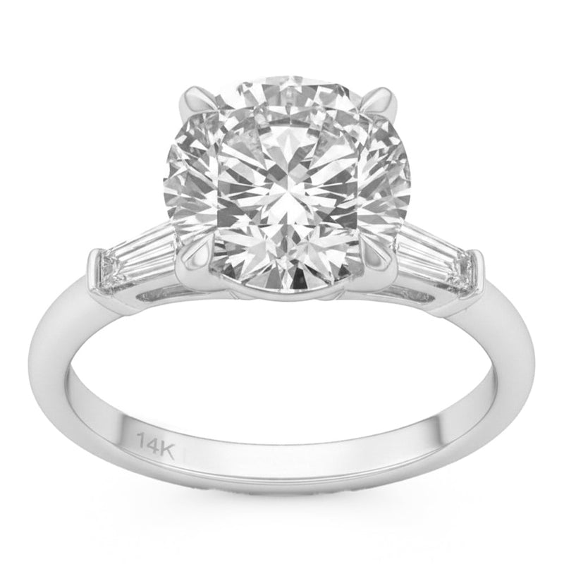 3.35ct 14K White Gold Lab Grown Diamond Ring Size 6.5