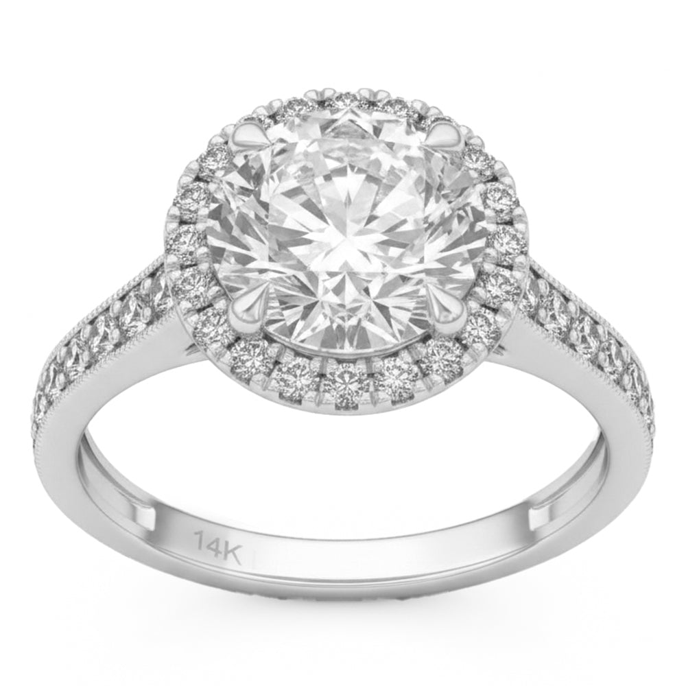 3.61ct 14K White Gold  Diamond Ring Size 6.5