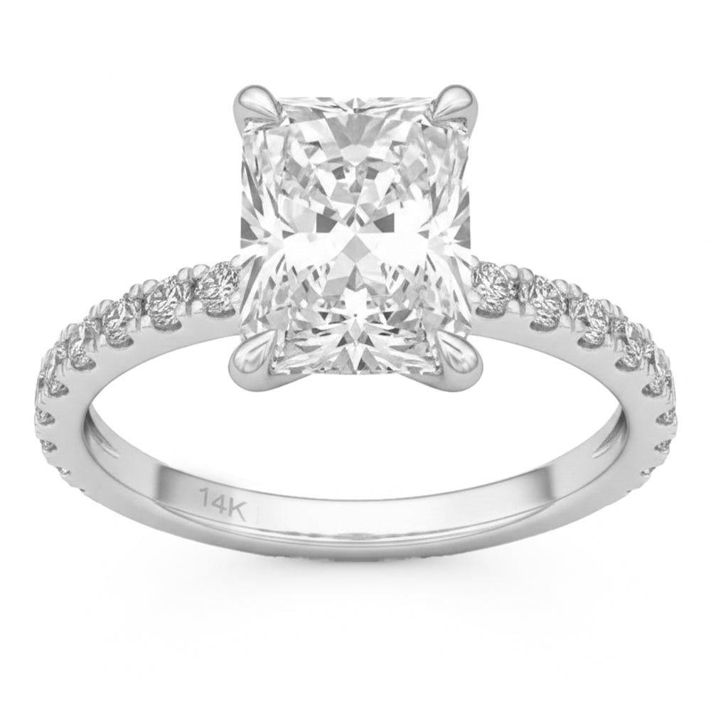 3.64ct 14K White Gold  Diamond Ring Size 6.5