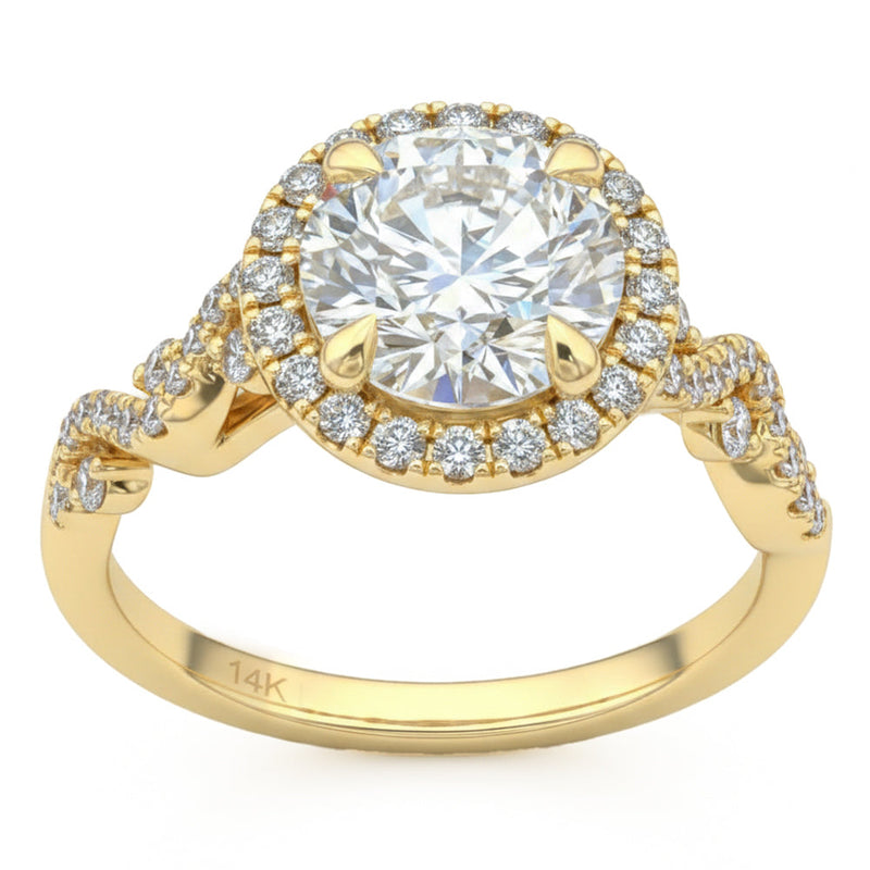 2.41ct 14K Yellow Gold Lab Grown Diamond Ring Size 6.5