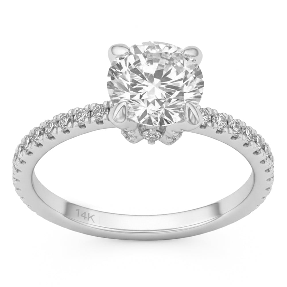 1.88ct 14K White Gold  Diamond Ring Size 6.5