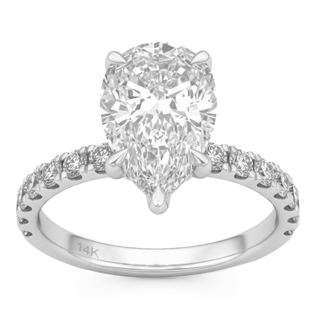 3.64ct 14K White Gold  Diamond Ring Size 6.5