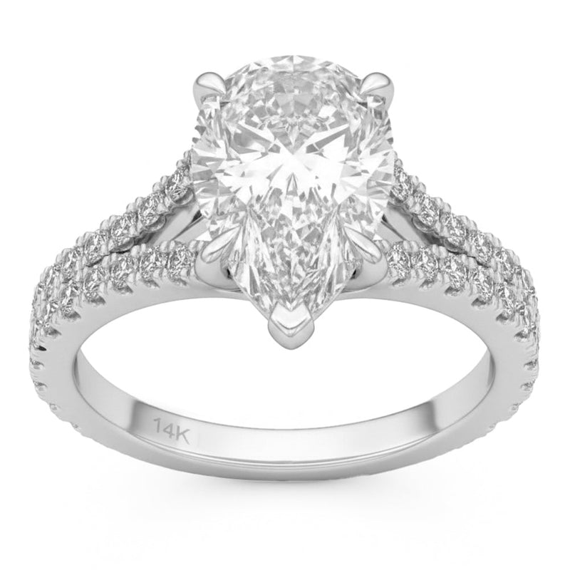 3.8ct 14K White Gold Lab Grown Diamond Ring Size 6.5