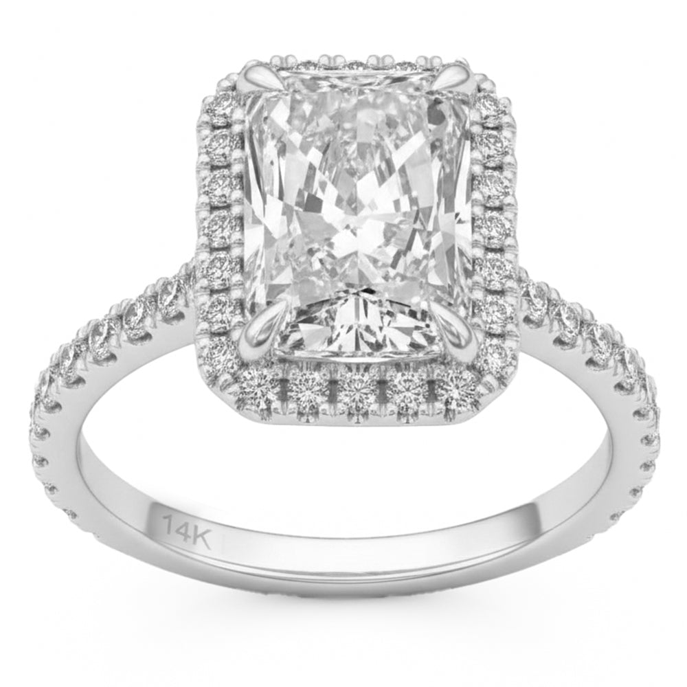 3.65ct 14K White Gold  Diamond Ring Size 6.5