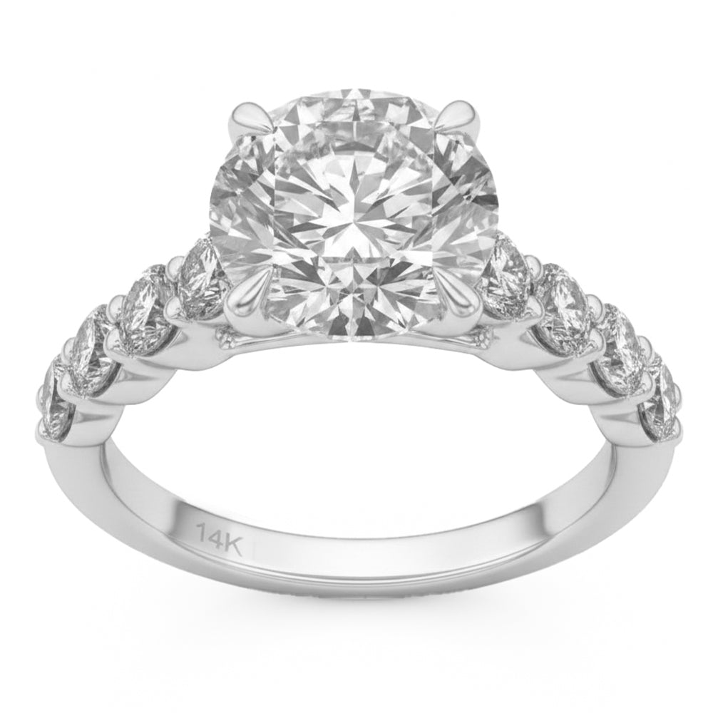 4.05ct 14K White Gold  Diamond Ring Size 6.5