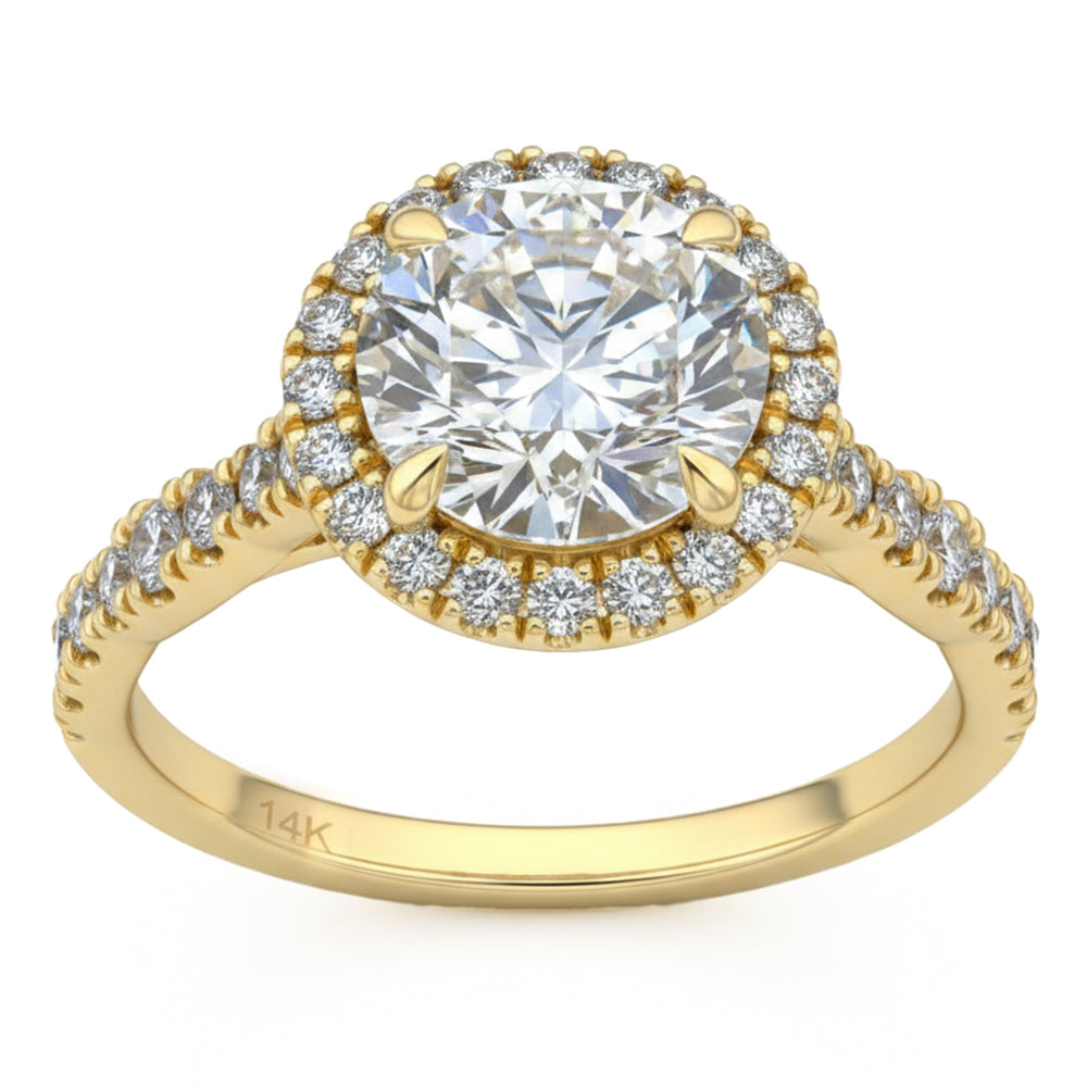 2.6ct 14K Yellow Gold  Diamond Ring Size 6.5
