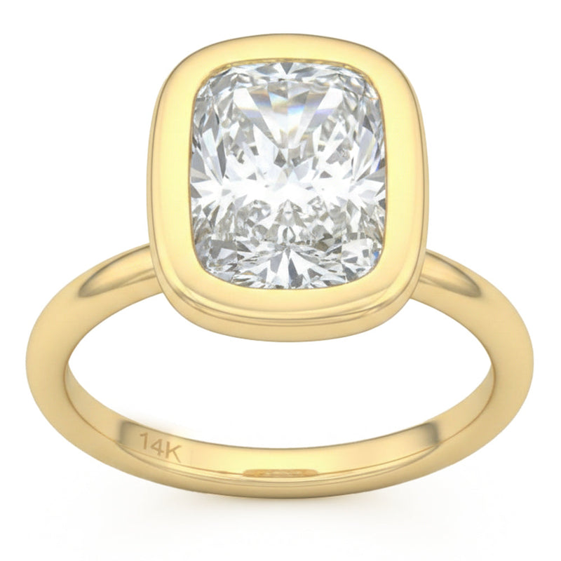 3.80ct 14K Yellow Gold Lab Grown Diamond Ring Size 6.5