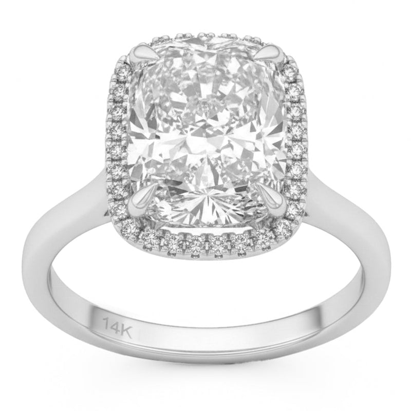 3.93ct 14K White Gold Lab Grown Diamond Ring Size 6.5