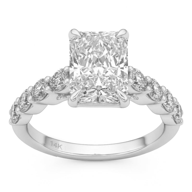 4.05ct 14K White Gold Lab Grown Diamond Ring Size 6.5