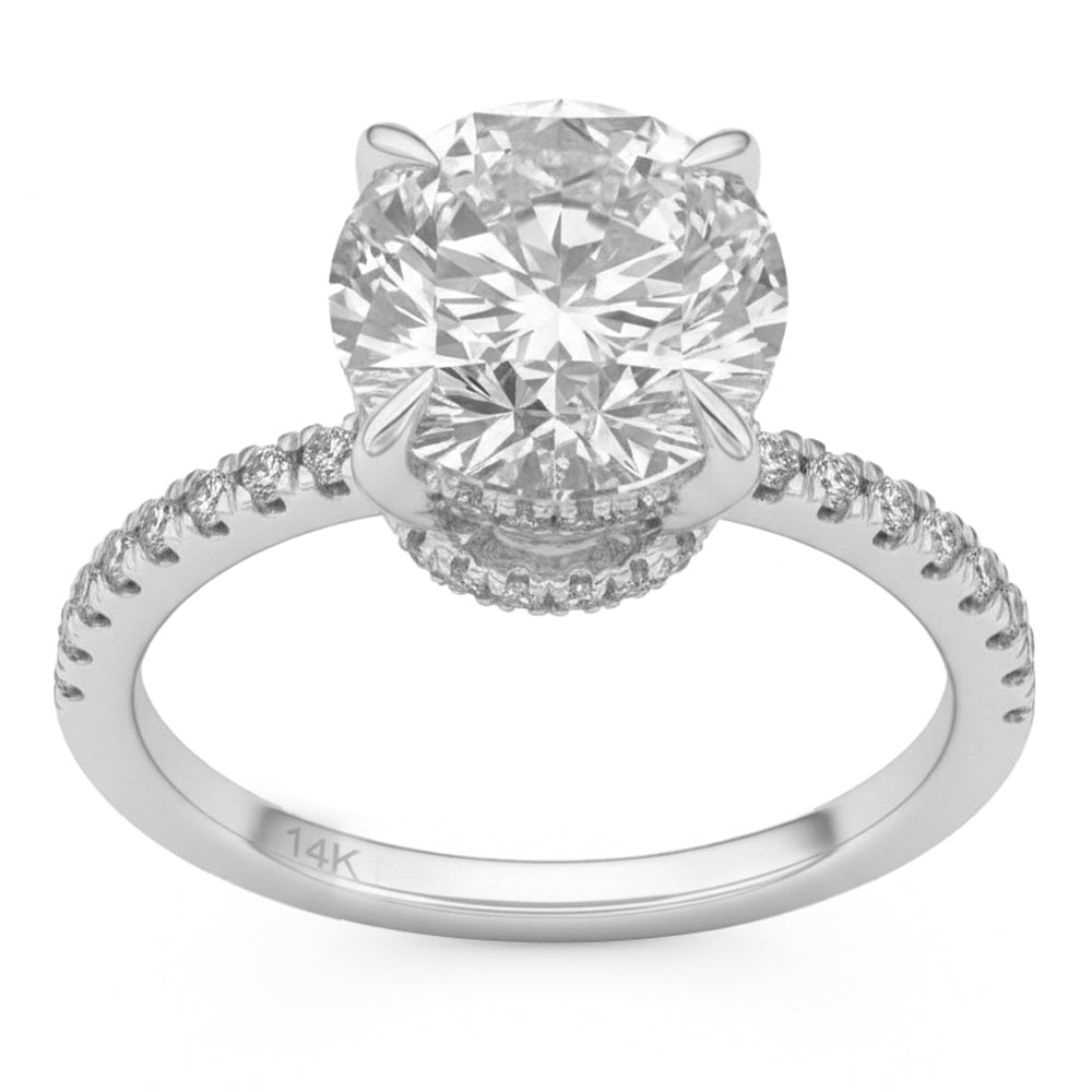 3.38ct 14K White Gold  Diamond Ring Size 6.5